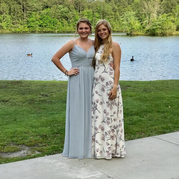 grey blue formal dresses